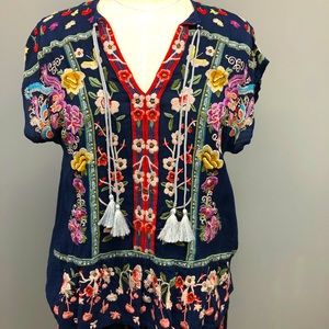 Johnny Was Talon Blouse XS Brand New w/ Tags, Boho Style